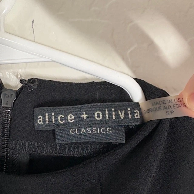 Suéter Alice + Olivia Mujer Pequeño Negro Manga Larga Clásico Pullover Hecho en EE. UU. Foto 3 de 4