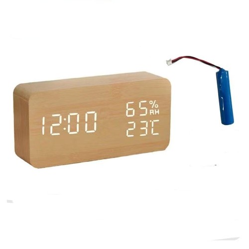 Wooden Digital Alarm Clock LED Table Clock with Temperature for Bedroom Office - Picture 15 of 15
