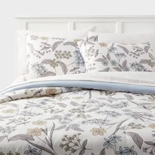 Full/Queen Printed Comforter Set Ivory/Light Blue/Honey Yellow - Room Essentials