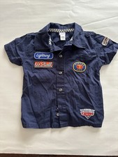 Disney Pixar Boy's Lightning McQueen Snap Top Shirt Kid  s Size 2T Mechanic Shirt