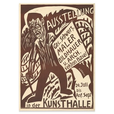 Hermann Scherer: Kunsthalle Basel (1926)   Expressionistisches Poster Wandkunst