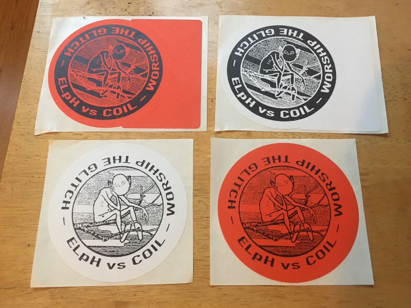 COIL vs ELpH - 'Worship The Glitch' 4x Sticker Set