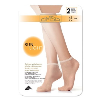 Sheerest Socks Omsa Sunlight 8 Deniers 2 Pairs