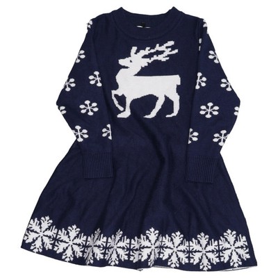 Smiling Pinker, Kleid, Größe: 100, Blau/Weiß, Print, Feinstrick, Mädchen #pHf