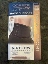 New- Copper Fit Elite Back Support with Air Flow Back Brace 30''-50'' Waist Cir.