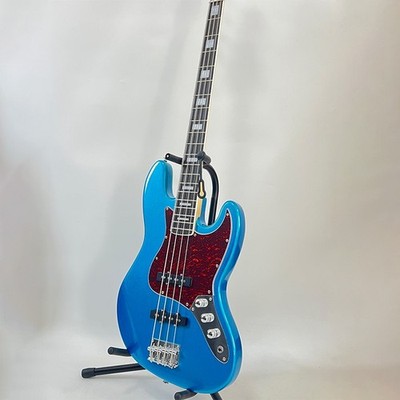 Factory custom metal blue electric bass 4-string with red pickguard, free shippi