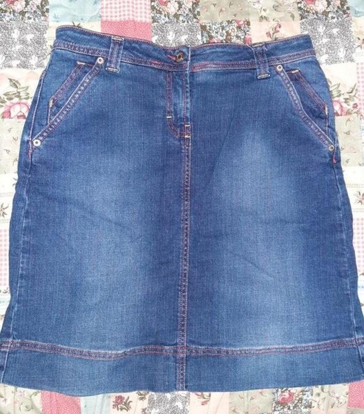 Women Boden Skirt Navy Cotton 38 / M / 46 #8DZY