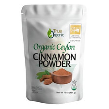 True Organic Ceylon Cinnamon Powder, 1 lb, Premium Grade, Gluten Free