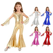 M&auml;dchen Sequins Metallischer Flare Und Tassel Handschuhe Jazz Hip Hop Disco Tanz