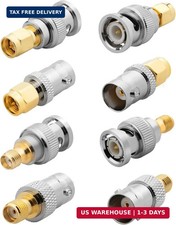 8-Pack SMA to BNC Adapter Kit 50 Ohm RF Coaxial Connectors Gold Plated Brass Com