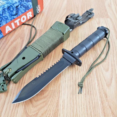 Aitor Jungle King II Fixed Knife 6'' Stainless Steel Blade Black Stainlees Handle