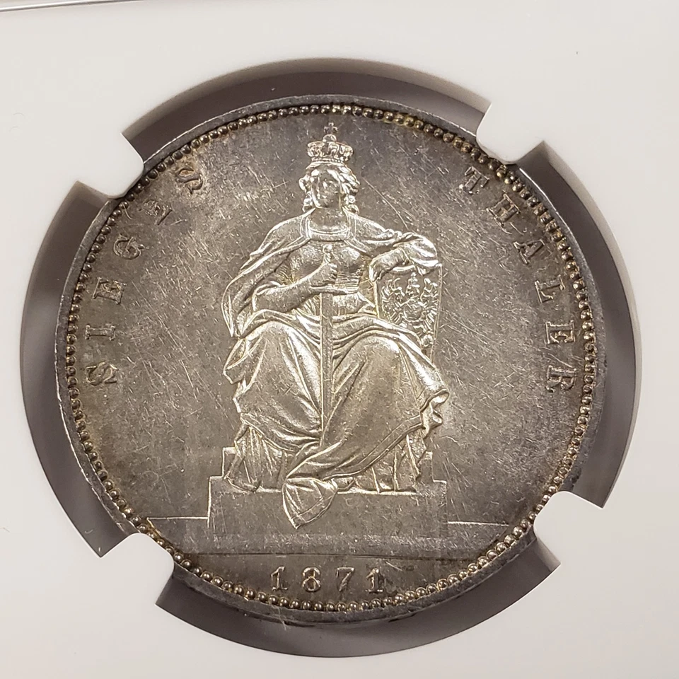 1871-A Taler German States Prussia Victory ASW .5359 oz - NGC AU 58 - SKU-Q2444 - Image 4 of 4