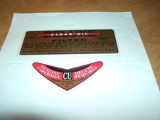 1920's 1930's 1940's CADILLAC DELUXE OIL FILTER DECAL STICKER SET FOR ENGINE COM