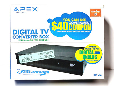 Apex Digital TV Converter Box Analogico Pass-Through DTV CRT