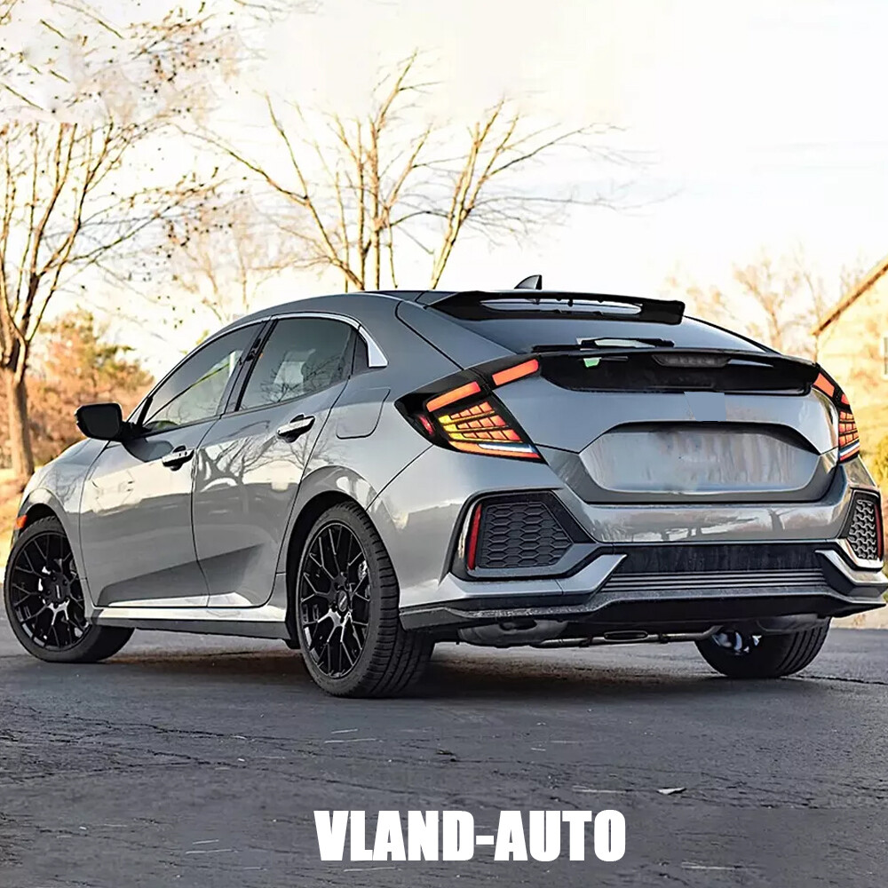 Upgrade Your 2017-2021 Honda Civic Hatchback with VLAND Smoked LED Tail Lights with Animation