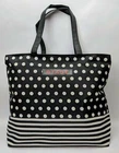 Stage Black and White Polka Dot and Stripe Tote Bag 16 in x 21 in NWOT