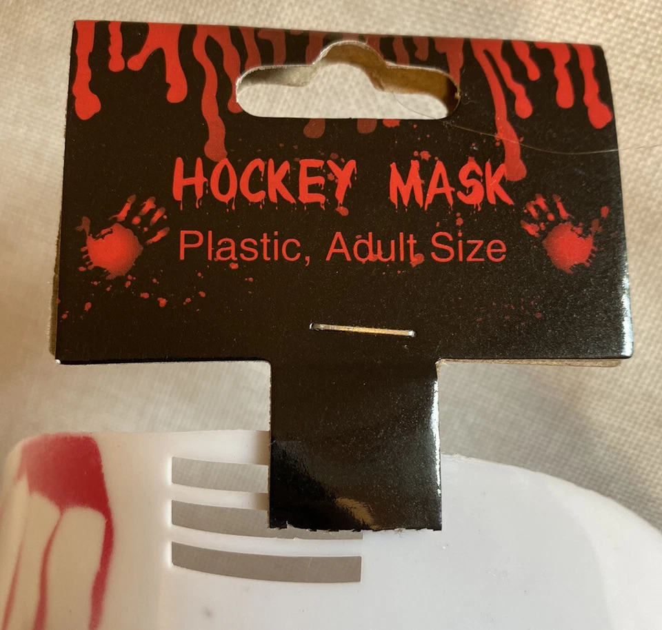 Bloody Horror Jason Hockey Halloween Costume Face Mask, White Red, One-Size - Image 2 of 4