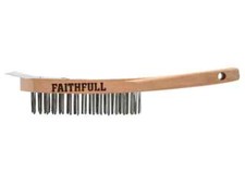 Faithfull Lightweight Scratch Brush with Scraper Four Row FAI5804SRF