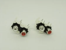 2x Pcs Pack RCA A/V Left Right White Red 2 Holes 4 Pins Socket Port Jack AV2-4