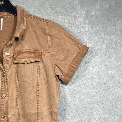 YFB Young Fabulous & Broke Womens M Butterscotch Utility Jumpsuit Short Sleeve - Picture 3 of 11
