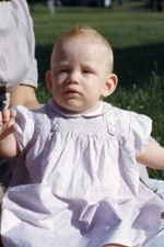 Kodak Slide 1950s Red Border Kodachrome Ginger Baby Girl