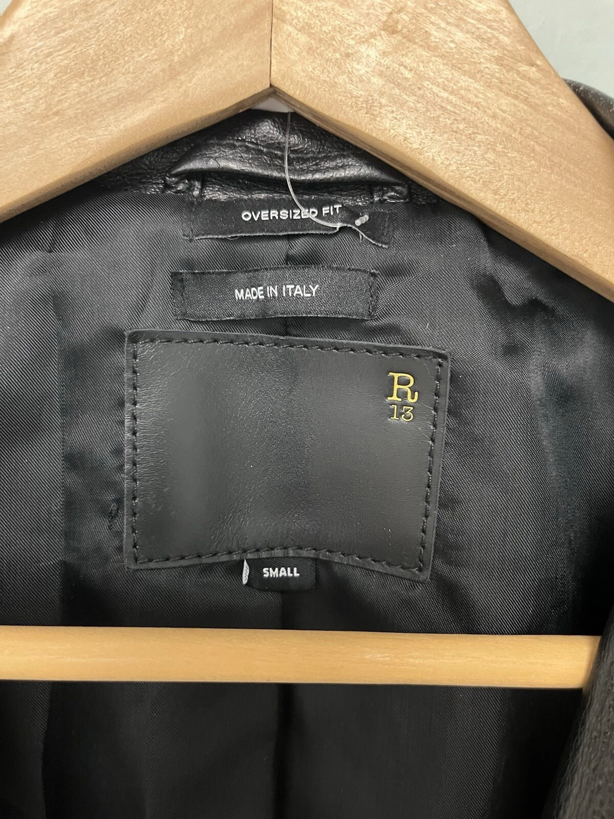 $2995 New R13 Belt Collar Leather Jacket Small Goth Glam Rock Owens Avantgarde - product detail image 6