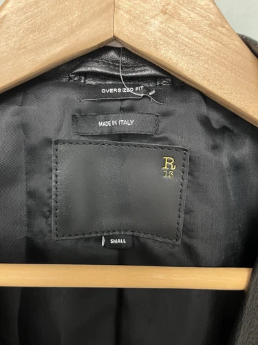 $2995 New R13 Belt Collar Leather Jacket Small Goth Glam Rock Owens Avantgarde image 6
