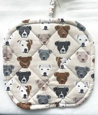 Hand Made, Pit Bull Hot Pad, Potholder, 10" x 10"