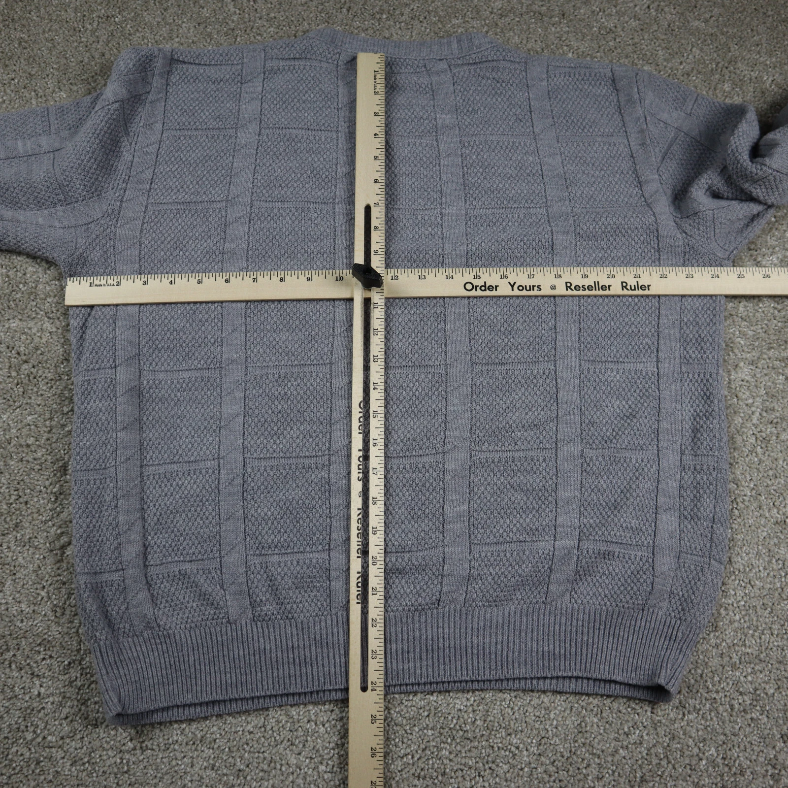 VINTAGE Christian Dior maglione uomo grande grigio Monsieur USA felpa testurizzata