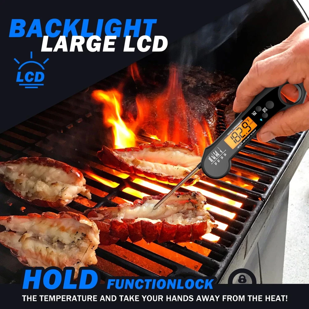 Meat Thermometer Digital, Instant Read Meat Thermometer for Grill and Cooking...