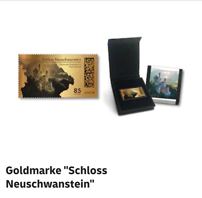 Goldbriefmarke  Schloss Neuschwanstein  Deutsche Post Limitiert auf 1000 Stück