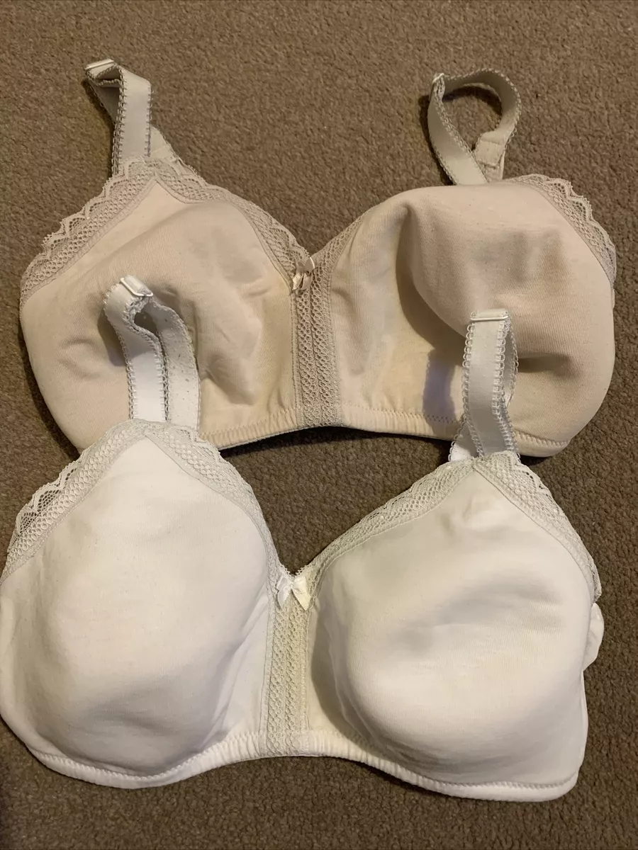 M&S Maternity Nursing Bras X 2 - White & Nude - No Wire