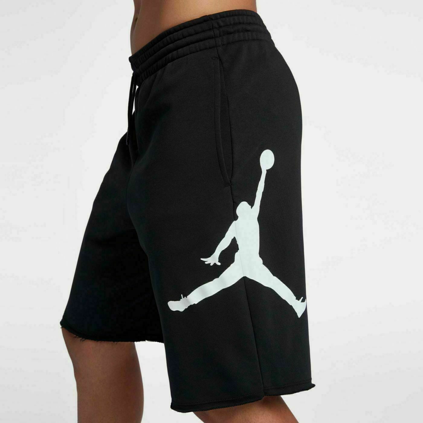 Mens Nike Air Jordan Jumpman Logo Fleece Shorts Black White AQ3115-010 ...