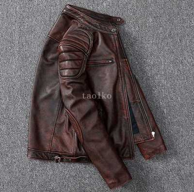 Retro British Style Stand Collar Motorcycle Men