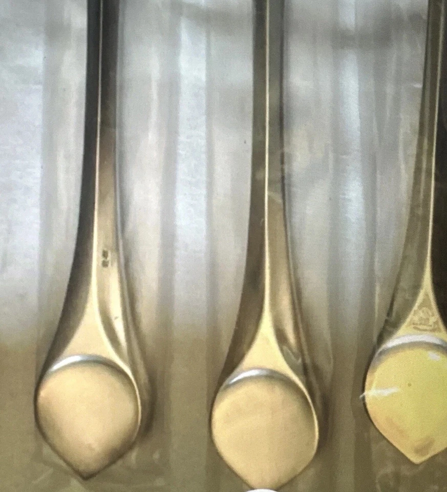 6 cuchillos de postre plateados Lotus Rosenthal Bestecke Studio Line Alemania 7 7/8" nuevos en caja Foto 2 de 4