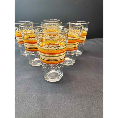 Set of 7 Vintage Libbey Sentiments Drinking Tumblers - Family & Home, 16 oz