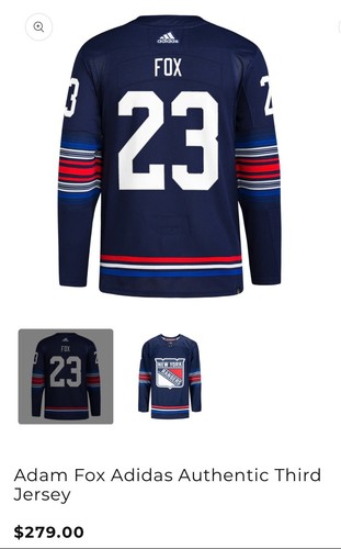 NEW Adam Fox Authentic Adidas Unisex Jersey, New York Rangers