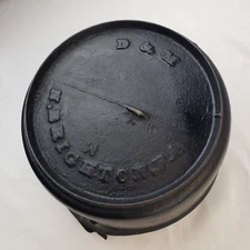 RARE Antique Early Cast Iron D&M N Brighton PA Dutch Oven Cauldron Pot Primitive