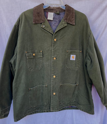 VTG..CARHARTT..OLIVE GREEN..DENIM..BLANKET LINED..WORK / CHORE