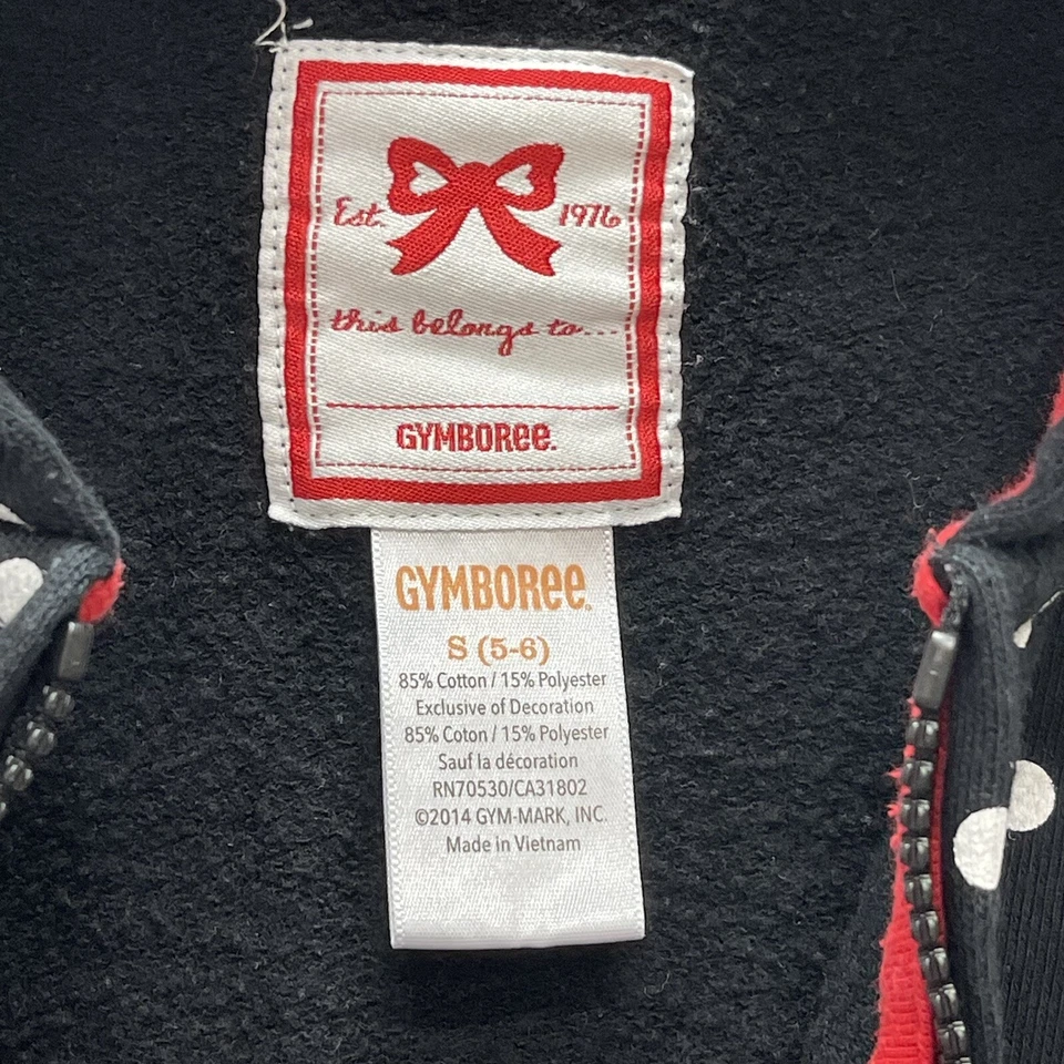 Sudadera con Capucha Gymboree Holiday Girls Talla Pequeña 5 6 Negra Blanca Lunares Foto 4 de 4