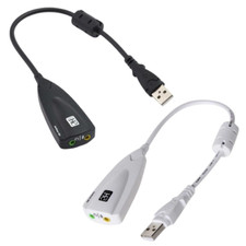 USB Sound Card 7.1 Adapter USB to 3D CH Sound Audio Headset Microphone 3.5mm