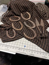 VINTAGE Assorted Horse Shoes And Cutting Tool. Lot