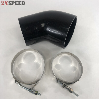 3.5'' to 4'' I.D.Black 45 Degree Silicone hose Coupler 4 layer polyester+SS Clamps