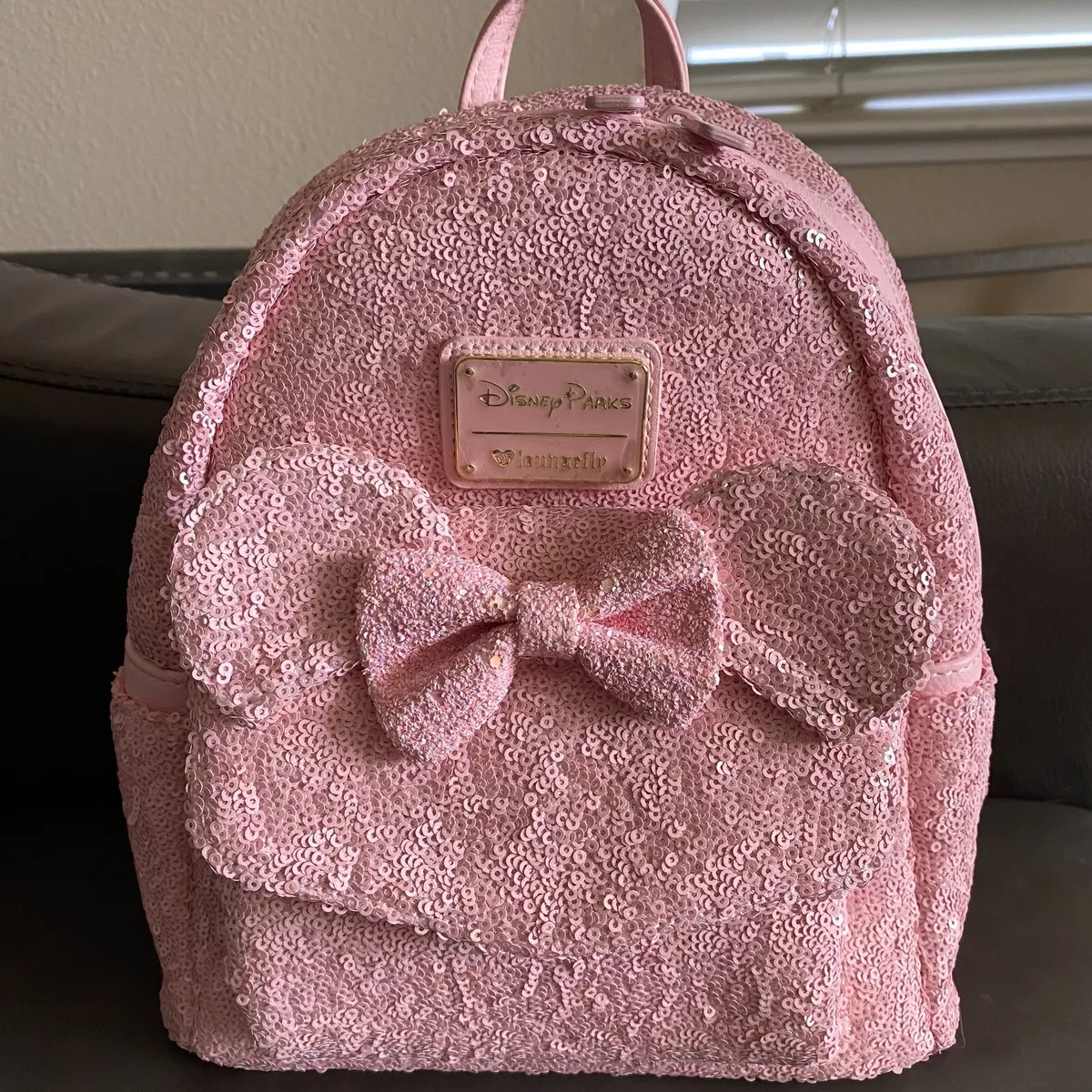 Millennial pink minnie backpack 2025