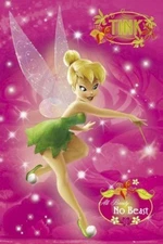DISNEY TINKERBELL POSTER - PINK SKY - HOT NEW 24X36