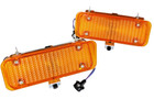 71-72 Chevy C10 Truck Front LH & RH Bumper Turn Signal Lights Parking Lamps Set