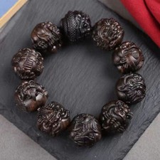 Agarwood Bracelet Bracelet, Hand-carved Buddha Beads