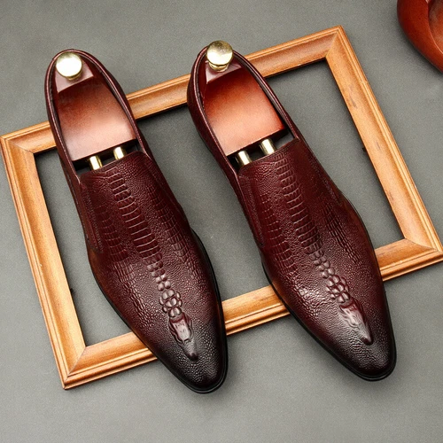 Mens Wedding Oxford Shoes Genuine Leather Brogue Men's Dress Shoes Men - Picture 16 of 18
