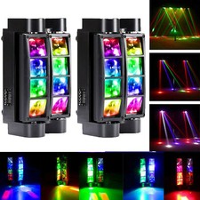 2Packs 80W 8LED RGBW Spider Moving Head Stage Lighting DMX Disco DJ Lighting
