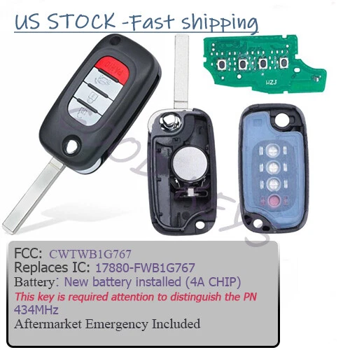 para Benz Smart Fortwo 453 Forfour 2015 2016 2017 controle remoto chaveiro de carro CWTWB1G767  - Imagem 3 de 4